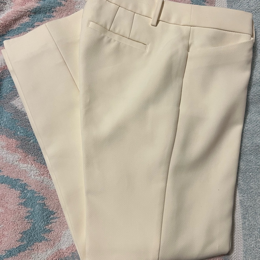 Talbots Cream Dress Pants Flat Front Professional